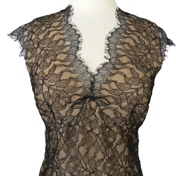 Rebecca Taylor Black Lace Pencil Sheath Dress Cocktail Party Size 8 (run… - Picture 2 of 9